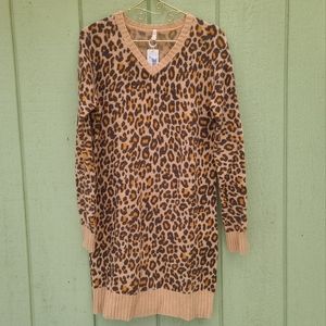 Spell Sample Wildcat Sweater Mini Dress Leopard S designs OOAK Wild New with Tag